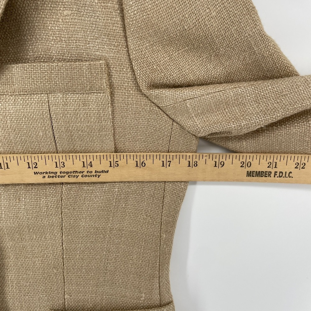 Ralph Lauren LRL Blazer Women 4 Beige 100% Silk Tweed Quiet Luxury Old Money - Picture 6 of 14